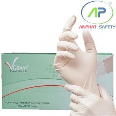 Găng tay y tế VGLOVE (Không bột) Size L (5,8 gr)